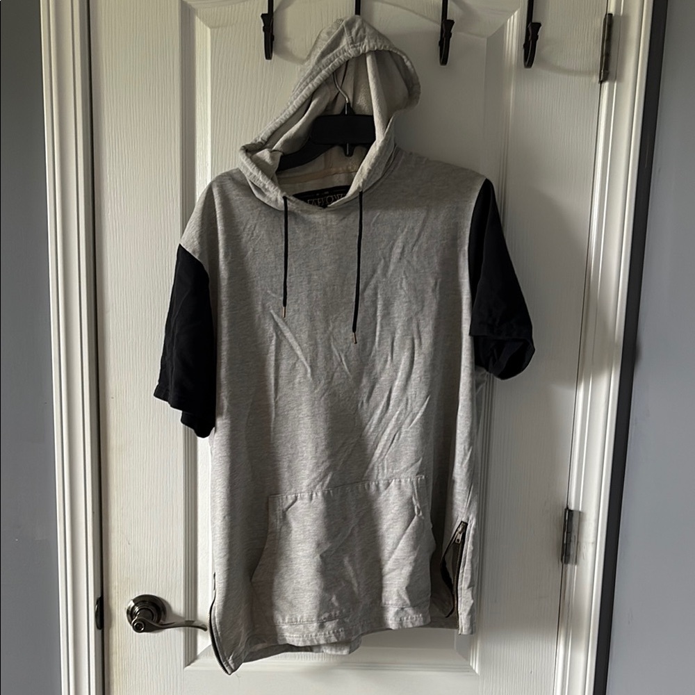 Gray and Black Men's Hoodie